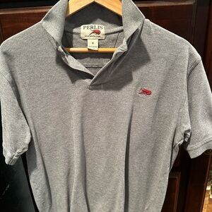 Classic Gray Polo Shirt with Collared Neckline